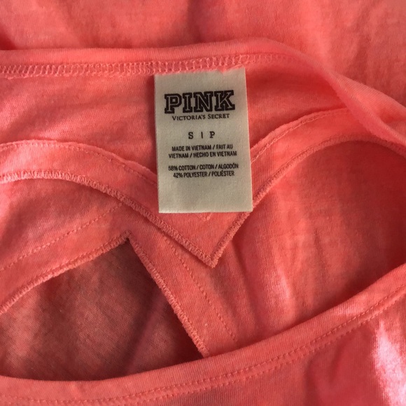 PINK Crop Muscle top heart cut out back - Picture 5 of 7